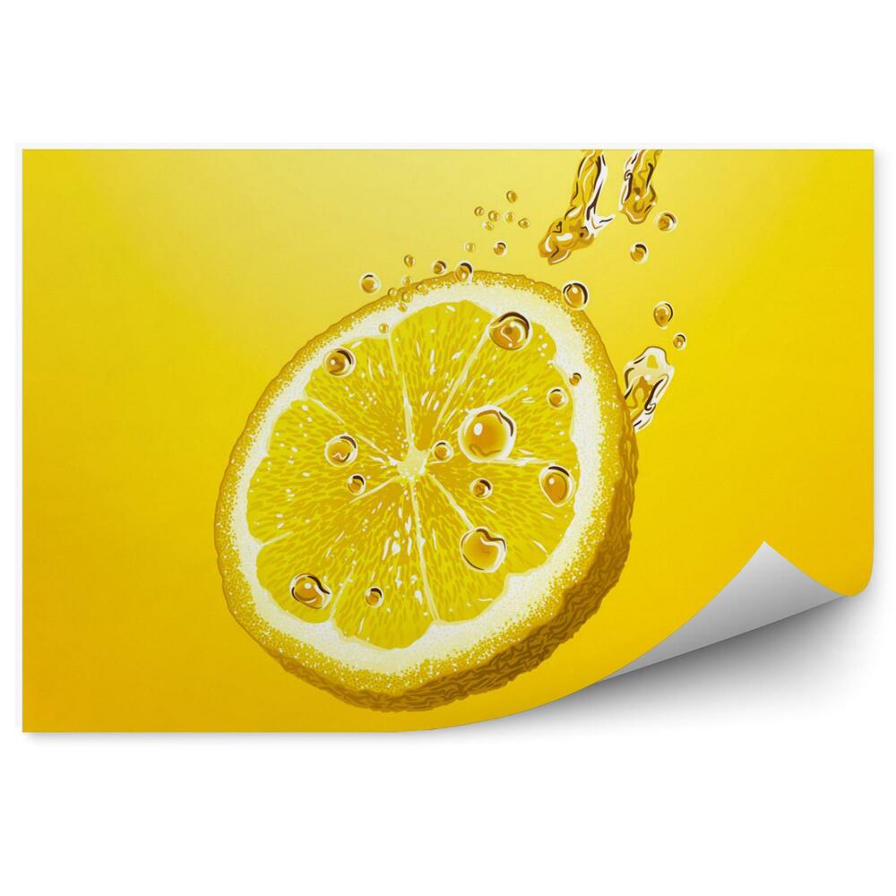 Tapisserie panoramique Tranche de citron avec bulles