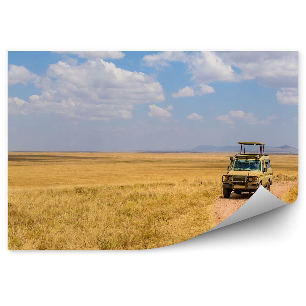 Papier peint Safari en véhicule tout terrain dans la savane