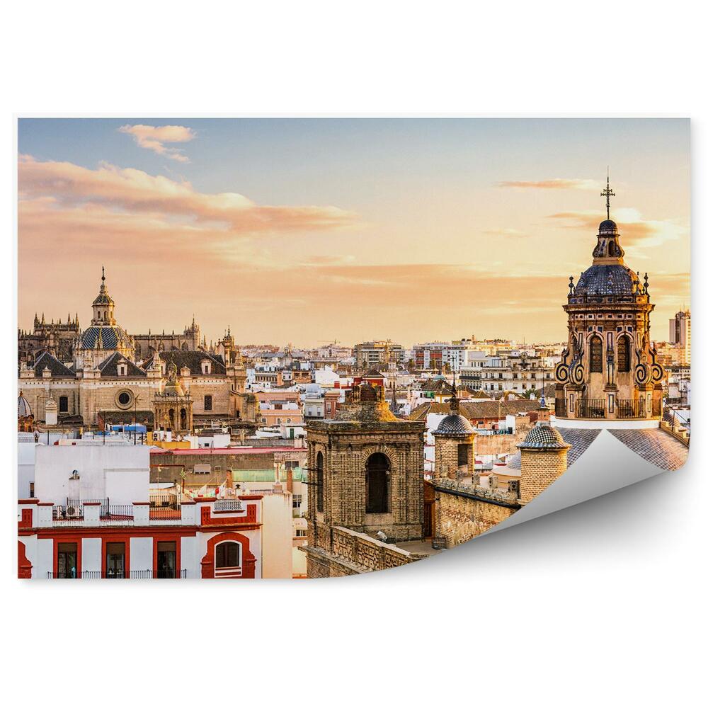 Papier peint sevilla espagne ville panorama