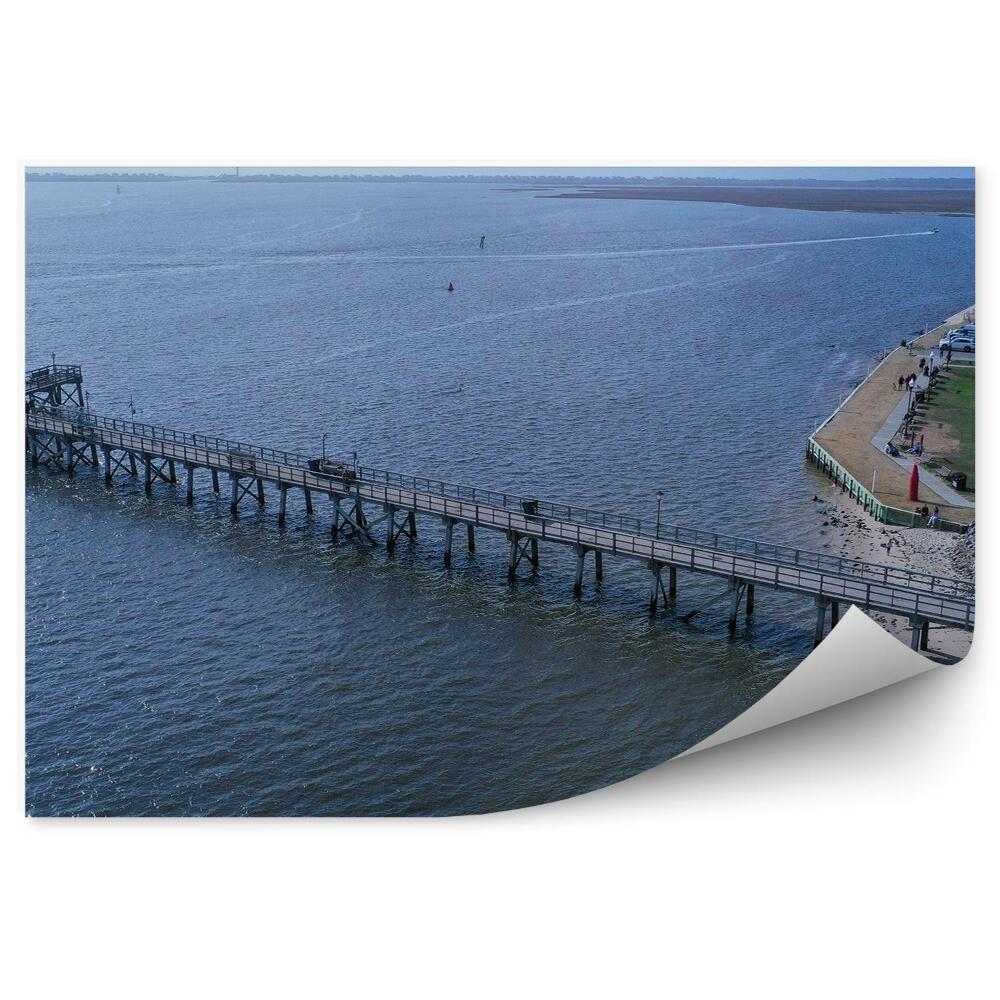 Papier peint Vue de la montagne Jetée Rive d'eau