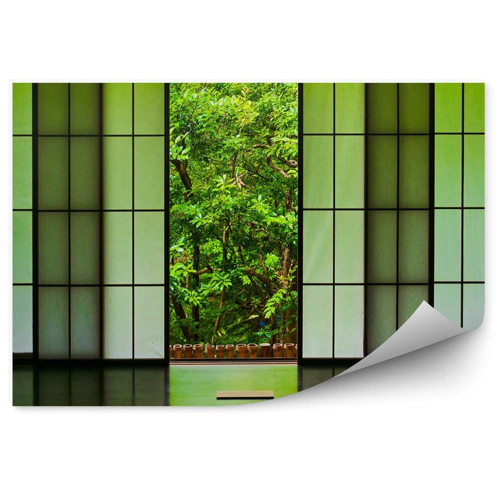 Papier peint Architecture asiatique d'une maison vue de la cime d'un arbre