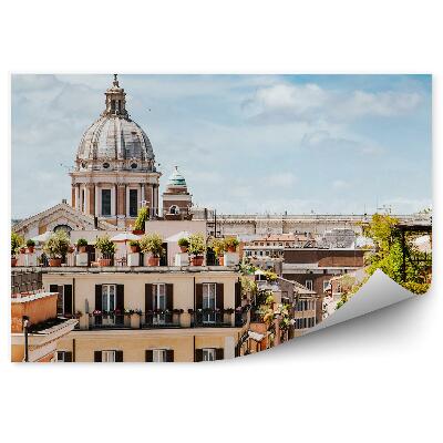 Papier peint Ville touristes ruelle plantes ciel