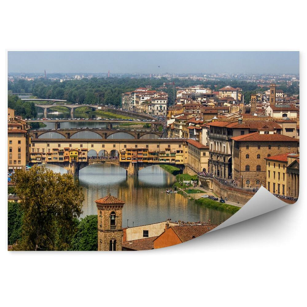 Papier peint Pont des orfèvres Rivière Bâtiments Florence