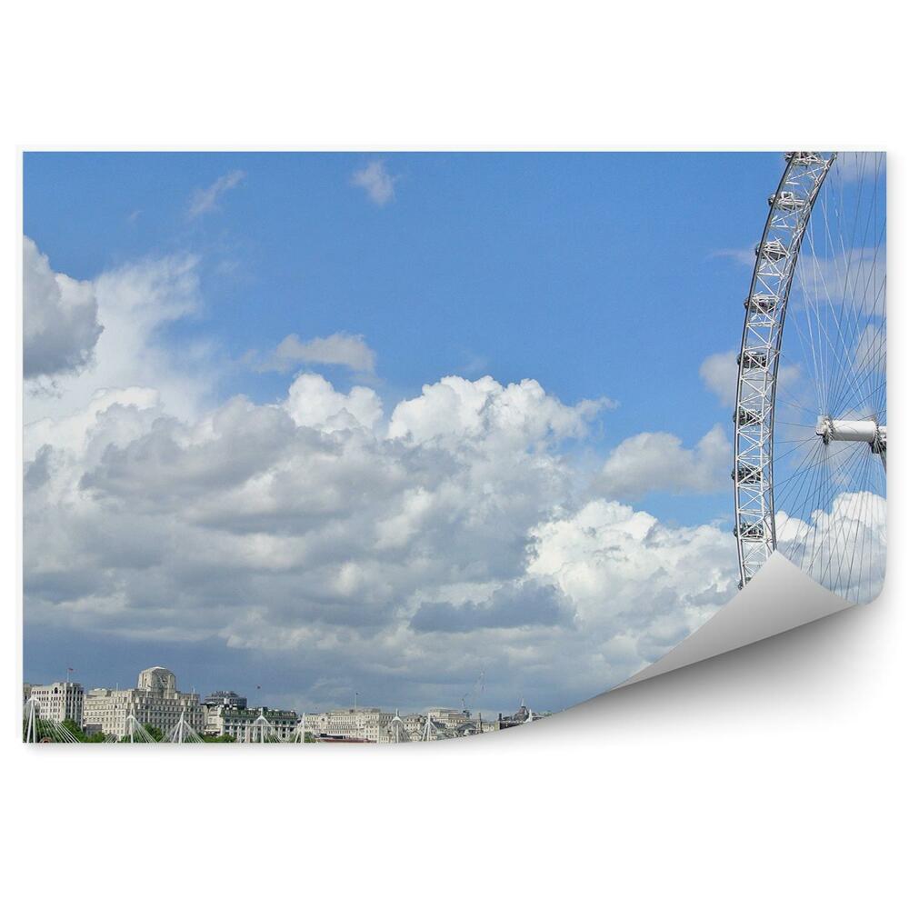 Papier peint Bateaux de la Tamise Ciel Nuages Roue d'observation Ponts de Londres