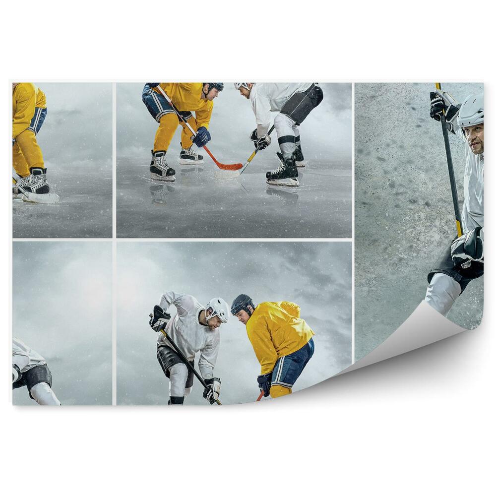 Papier peint Collage de joueurs de hockey sur glace