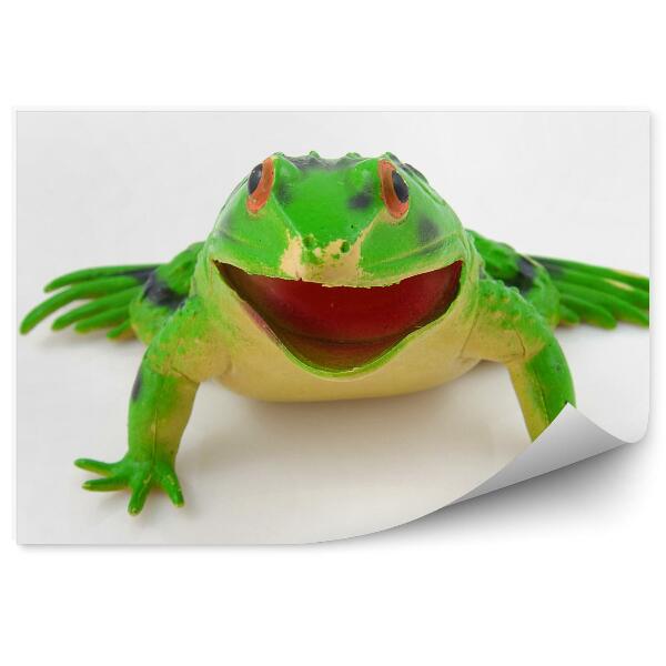 Papier peint Grenouille verte en plastique Décoration fond blanc