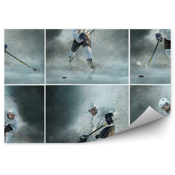 Papier peint Collage de joueurs de hockey sur glace