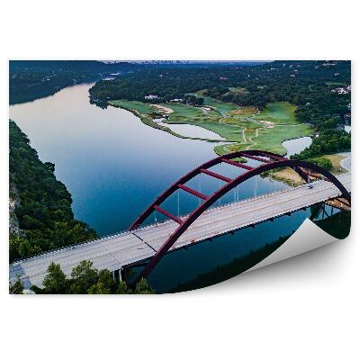 Papier peint Paysage nature pont rouge rivière