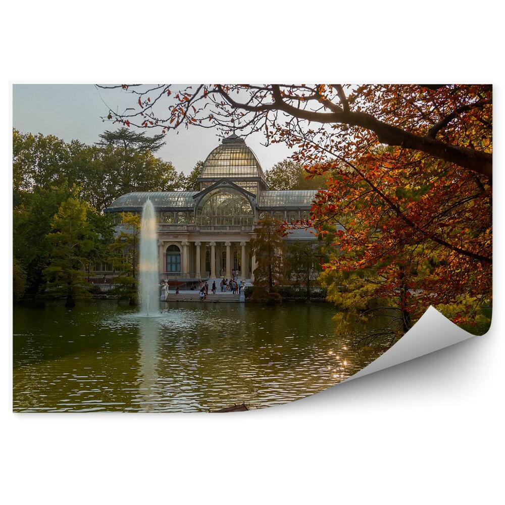 Papier peint Parc de la fontaine du palais de cristal Espagne madrid