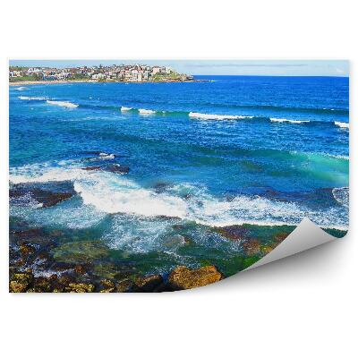 Papier peint Bâtiments Rochers Océan Gens Ciel Eau