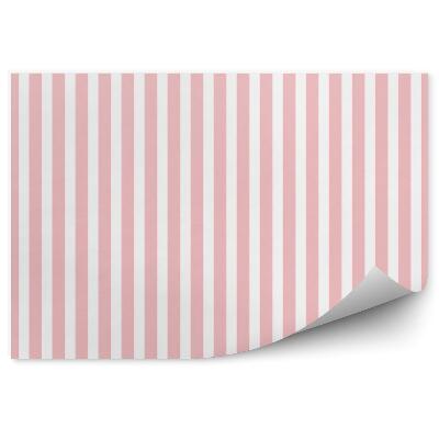 Papier peint Motif de rayures verticales blanc rose