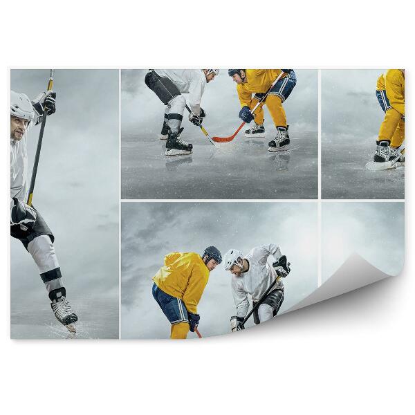 Papier peint Collage de joueurs de hockey sur glace