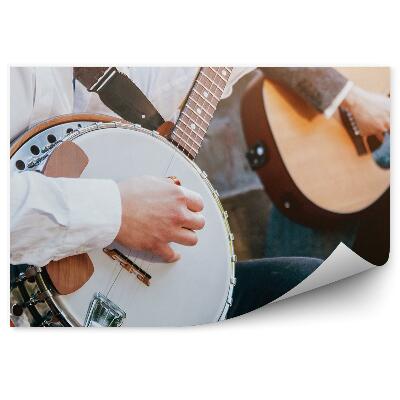 Papier peint Musicien Banjo Guitare Escaliers Ville