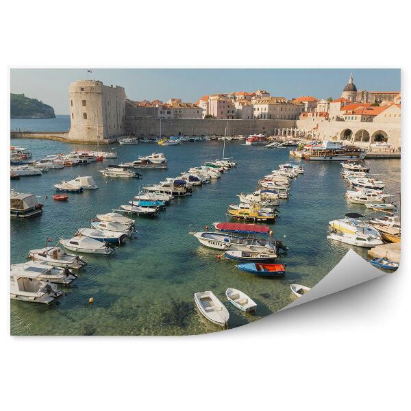 Papier peint Port bateaux croatie eau rive mur