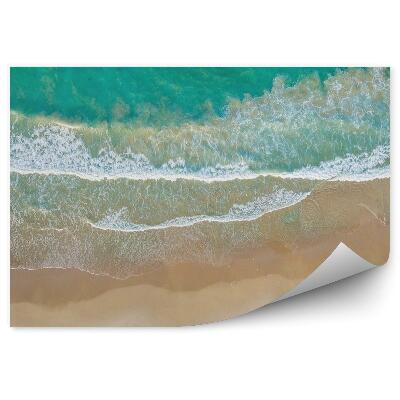 Papier peint Vue À Vol D'oiseau D'une Plage De Sable, Vagues De L'océan