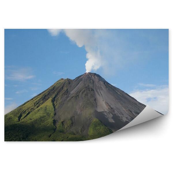 Papier peint Volcan Arenal Arbres Ciel Nuages Fumée