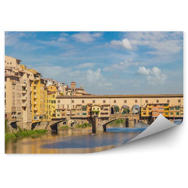 Papier peint Pont de la rivière des orfèvres Bâtiments Ciel Florence Italie Voitures