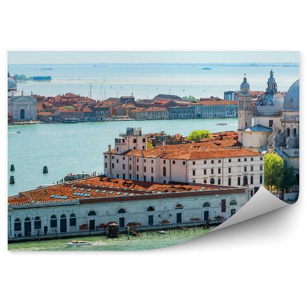 Papier peint Basilique de Santa Maria Della Salute Italie Gondoles Canal Grande Venise Bâtiments