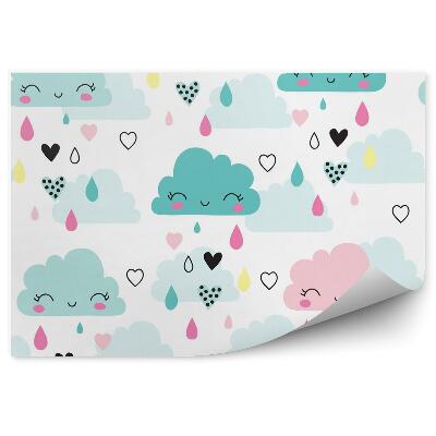 Papier peint panoramique Nuages colorés souriants