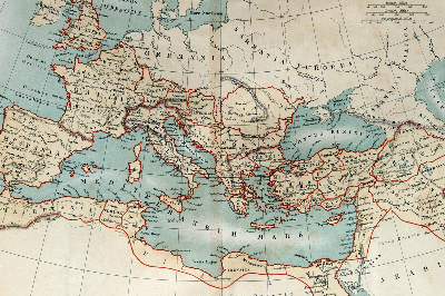 Papier peint Ancienne carte de l'empire romain 1870