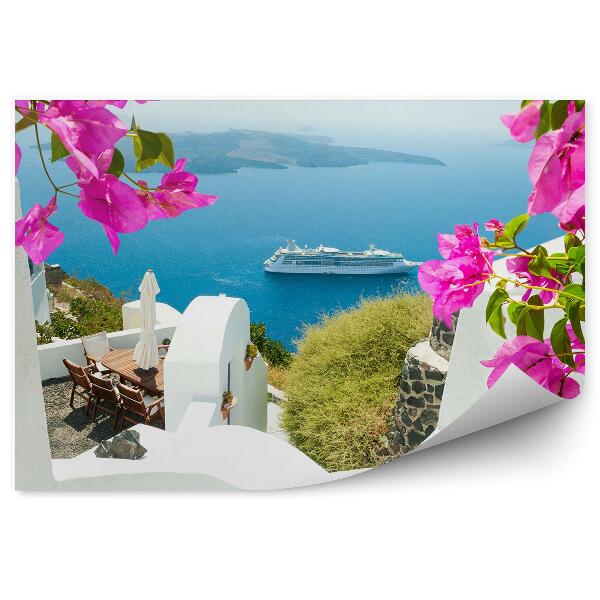 Papier peint Fleurs Plantes Architecture blanche Yachts Montagnes Herbe