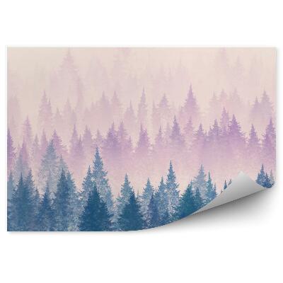 Papier peint Forêt dans le brouillard illustration minimaliste