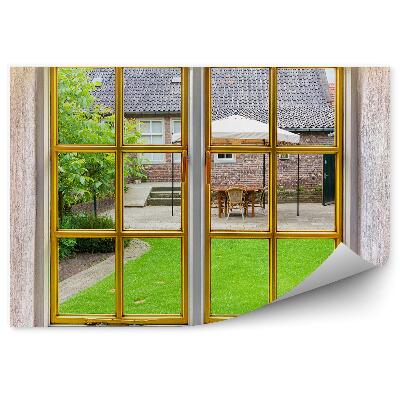 Papier peint Jardin près de la maison par la fenêtre
