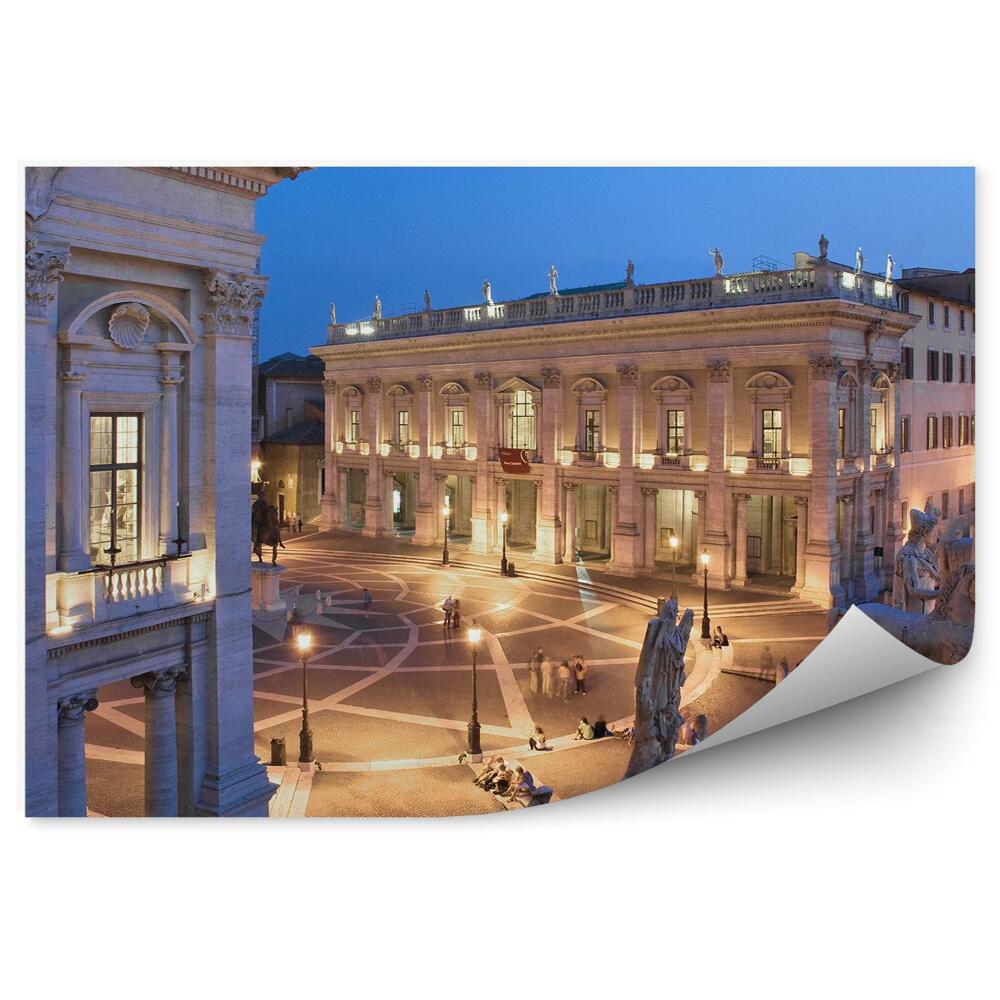 Papier peint Piazza Campidoglio Rome Lumière de nuit
