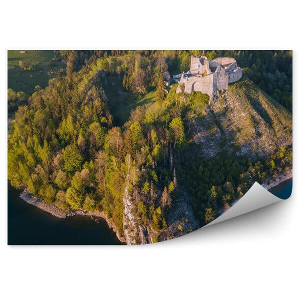 Papier peint Ruines Du Château De Czorsztyn Lac De Pieniny