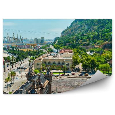 Papier peint Catalogne Espagne Bâtiments Montagnes Transport Port