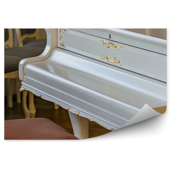 Papier peint Piano blanc Architecture Instrument Chaises