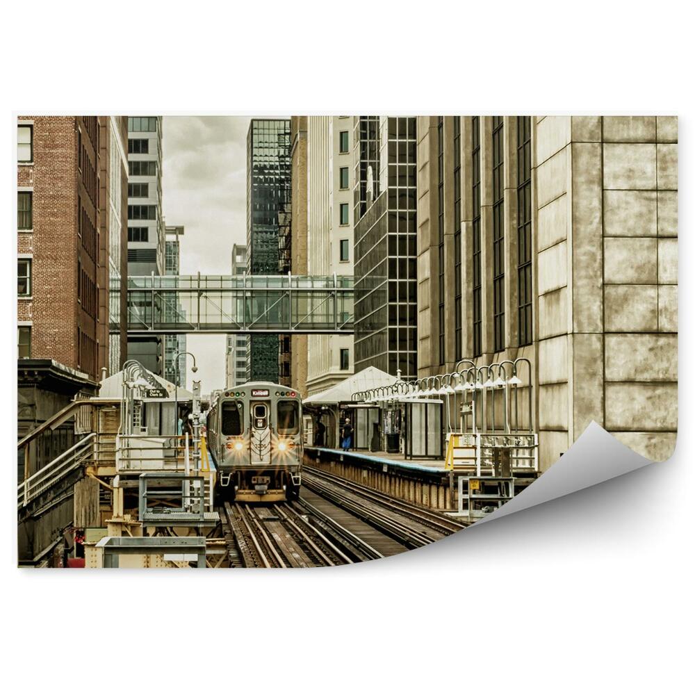 Papier peint Train transport ville voies ferrées