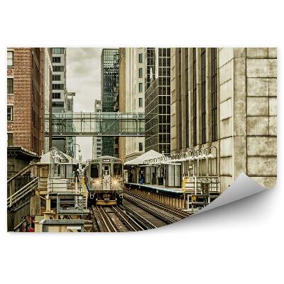 Papier peint Train transport ville voies ferrées