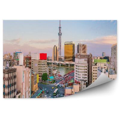 Papier peint Gratte-ciel Bâtiments Transport routier Ciel Nuages Tokyo Japon