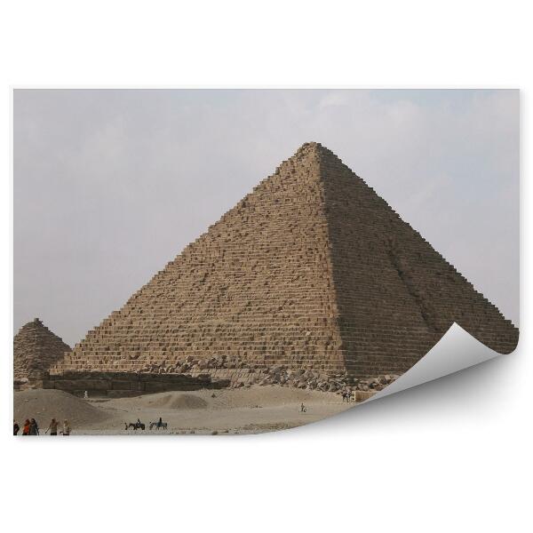 Papier peint Pyramides de gizeh egypte touristes ciel gris