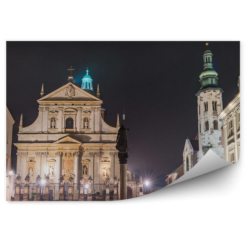 Papier peint Églises Grodzka Cracovie Éclairage Place du Marché Ciel