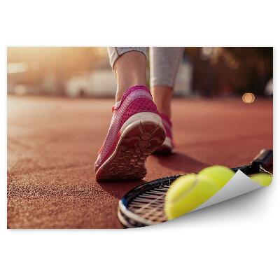 Papier peint Raquettes de tennis balles de tennis court bidon joueur de tennis