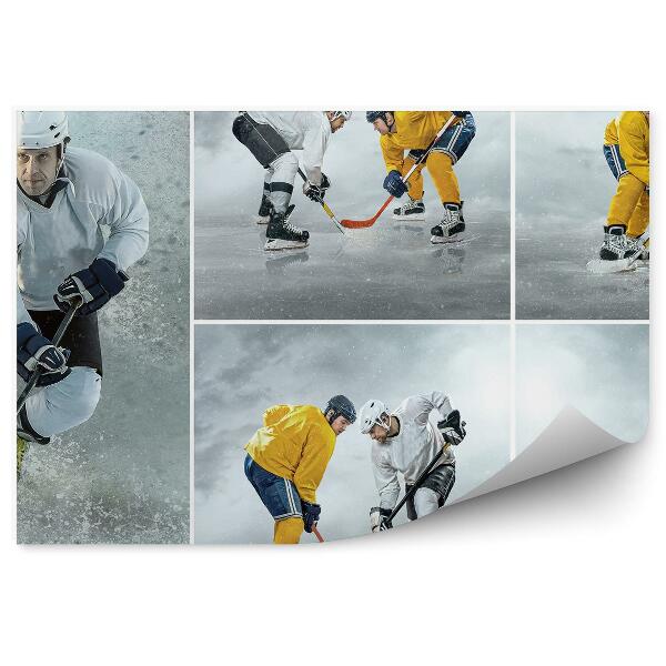 Papier peint Collage de joueurs de hockey sur glace