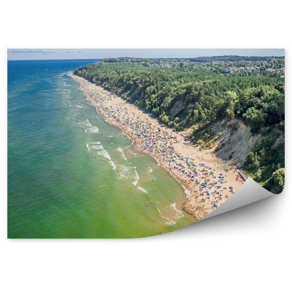 Papier peint Bord de mer Plage Sable Gens