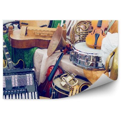 Papier peint Pile d'instruments de musique