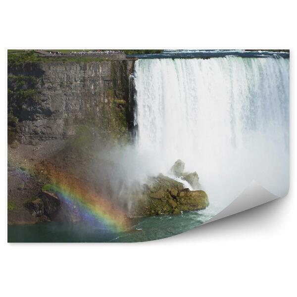 Papier peint Chutes du Niagara Arbres Plantes Roches Personnes Arc-en-ciel