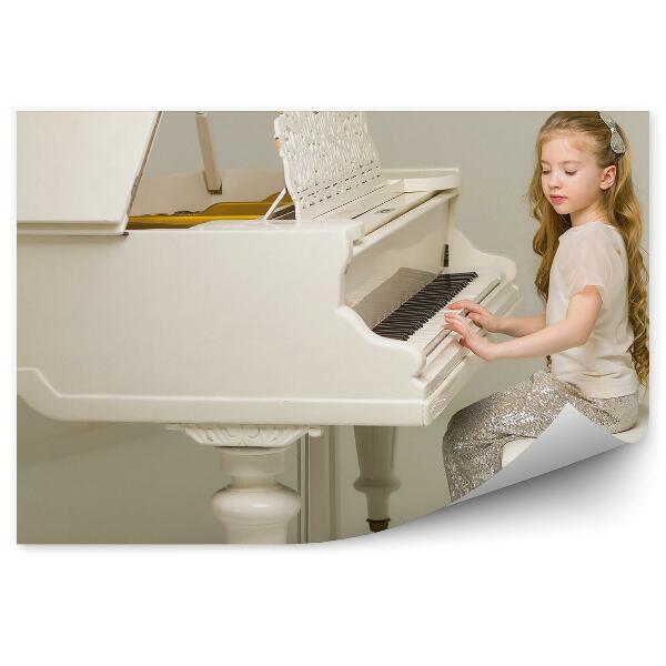 Papier peint Piano Blanc Instrument Fille