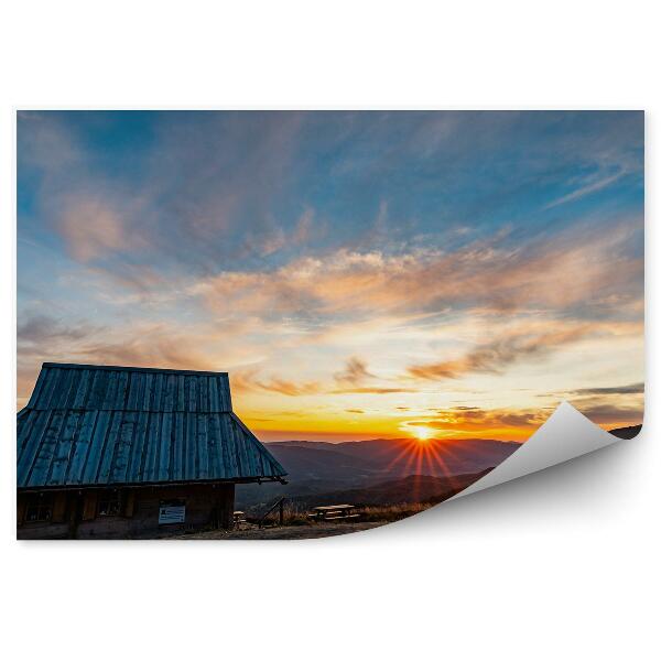 Papier peint Soleil Sur Les Sommets Des Montagnes Bieszczady