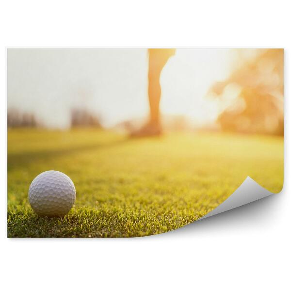 Papier peint Trou balle de golf coucher de soleil