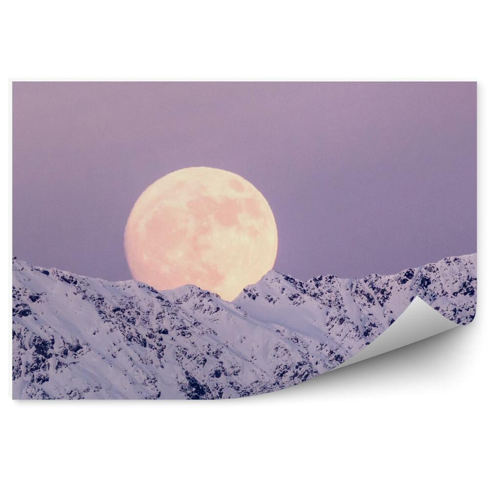 Papier peint Montagnes Alpes Neige Hiver Nuit Lune