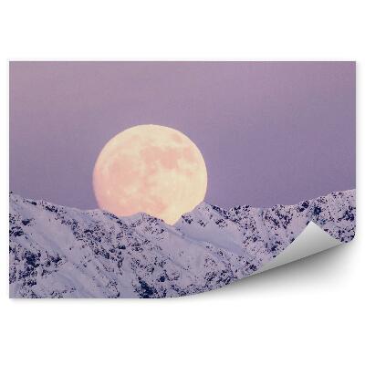 Papier peint Montagnes Alpes Neige Hiver Nuit Lune
