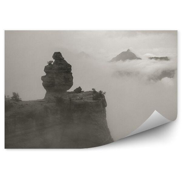 Papier peint Sépia Rochers Grand Canyon Brouillard