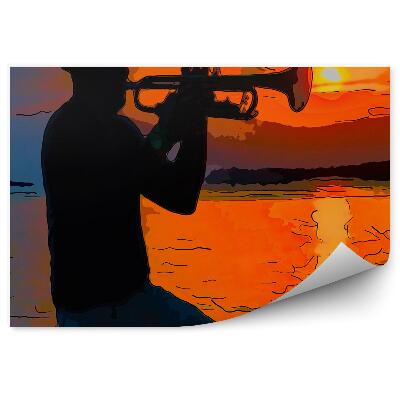 Papier peint Trompette Havane Cuba Homme peint Abstrait