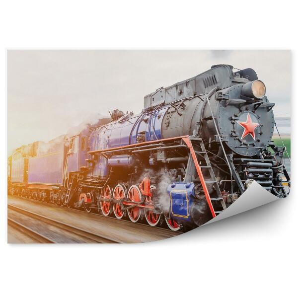 Papier peint Locomotive noire en mouvement