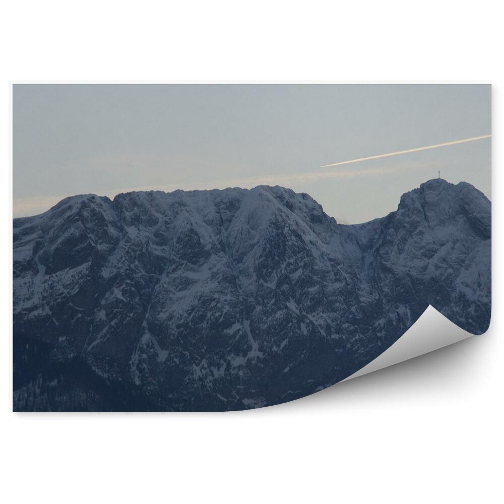 Papier peint Vue Giewont Mountains Snow Winter Tatra Sky